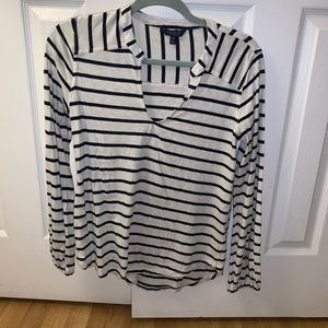LuckyBrand low neck striped top